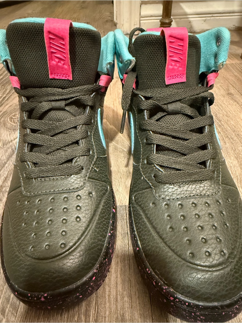 Nike Olive Green with Pink & Teal Accents